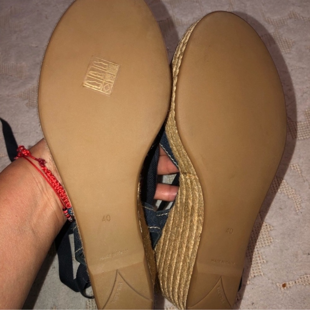 Prada Denim Espadrilles Platforms Sandals EU40 US9.5-10 - Picture 8 of 10